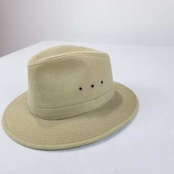 Dorfman Pacific Hat Safari Fitted Mens Large Khaki Tan Vent Eyelets Outdoor - Picture 3 of 9